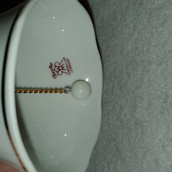 Collectible Reutter Porzellan Germany Christmas Trees Bell-Gold Trim-EC - Picture 6 of 7